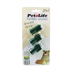 Petzlife 指套牙刷, 3個裝, 柔軟易用, 1組, Green