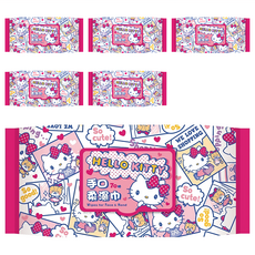 Hello Kitty 凱蒂貓 手口柔濕巾 加蓋 200 x 150mm, 385g, 1入, 6包