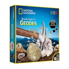 NATIONAL GEOGRAPHIC 國家地理 發現水晶寶藏 敲開原石發現水晶 原石 5個, 1盒