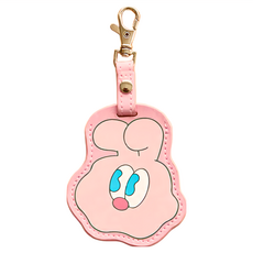 YENDAR 研達 KINGJUN 皮革吊飾 疊兔造型, 蠢兔 粉色, 1個