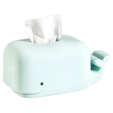 創意矽膠鯨魚面紙盒 矽膠材質, 26 x 14 x 12cm, 淺藍