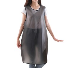 MEO TPU背心式簡約防水長版圍裙, 黑色, 1個