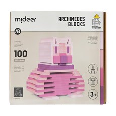 mideer 阿基米德積木 100片 1組, 粉色