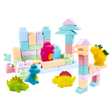 nunuKIDS 努努寶貝 馬卡龍軟積木公仔配件組 138個, 奇幻恐龍, 1組