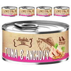 Absolute Bites AB饗食無穀低敏罐, 鮪魚 + 鯷魚, 80g, 5罐