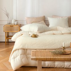 maatila Stay系列 薄被+枕套組 SSX 100% 聚酯纖維填充, 薄被、枕套, 薄被SS(150 x 200cm) + 枕套 50 x 70cm, 象牙白