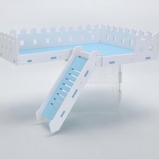 YEE 倉鼠籠超大別墅 寵物籠子 平台, 藍白色, 1個