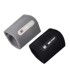 NINE STUDY 極致舒適透氣專業護腕 Set 2件組 柔軟 穩固加壓 彈性佳, 10 x 8cm, 灰色 + 黑色, 1組