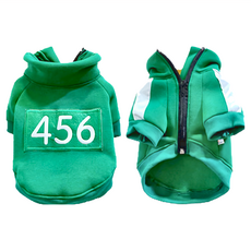 Sassy Dog 456 單層刷毛 綠色 14號 寵物運動套裝, 2件