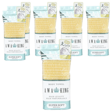 YOKOZUNA CREATiON 濃密起泡 擦澡沐浴巾, Awaking Body Towel, 超柔軟 約28x100cm, 黃色, 1個, 6個