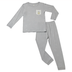 baa baa sheepz 抱抱羊 Cute系列 居家睡衣 長袖襯衫和褲子 95%竹纖維 - 5%彈性纖維, 12~18個月, 灰色