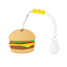 Sweet Lil' Monster 怪獸寶貝 SWEET固齒器 柔軟矽膠材質 安全無毒 舒緩長牙不適, 奶嘴夾, 漢堡堡, 1組