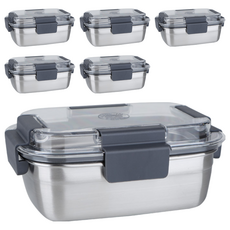 incoc Stenmore系列 長方形不鏽鋼保鮮盒 1號, 500ml, 6個