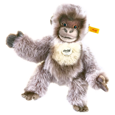 Steiff 德國金耳釦泰迪熊 Gori Gorilla 黃標玩偶, 32cm, silver grey, 1入
