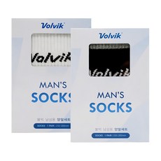 Volvik 男士高爾夫球襪2入組, 2雙, 黑色+灰色