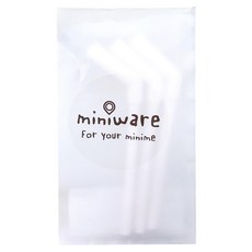 Miniware 天然聚乳酸愛喝水水杯矽膠吸管組, 3支, 食用級矽膠材質, 香草棉花糖, 1組