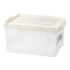 comet 多用途收納箱 34L, 米白色上蓋 + 透明色本體, 1個