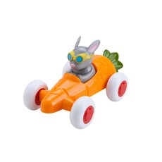 VIKINGTOYS 動物賽車手 蘿蔔瑞比, 瑞典品牌 原裝進口 專為幼童設計的安全玩具 通過全球多項檢驗, 14cm, 1盒
