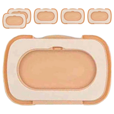 西松屋 Smart Angel 溼巾便利蓋, 可重複黏貼, 蜜桃橘色, 6個