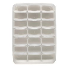 E dot 21格透明水餃保鮮盒 冰箱冷藏麵點收納盒 附帶蓋子 可疊加, 31 x 23 x 4cm, 1個