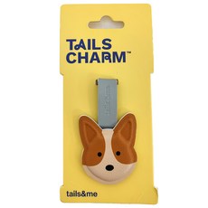 尾巴與我 專屬配件 動物友善皮革 附贈皮掛帶隨興吊掛, 4.96 x 3.96cm, 柯基 咖棕, 1個