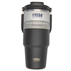TYESO 泰碩 手提304不銹鋼水杯, 瑪瑙黑, 1.05L, 1個