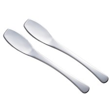 吉川yoshikawa 17.5cm果醬奶油刀組(2入) 不鏽鋼奶油抹刀, 1入, 銀色