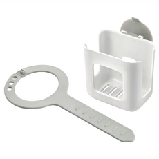 tescoma Puro 吸盤掛式刷具海綿瀝水架, 白色, 1個