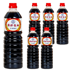 源珍 生油, 豆麥釀造，香氣十足，適用於煎、滷、爆、炒、醃等烹飪方式, 1L, 6瓶