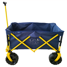 Outdoor Base 小黃牛裝備拖車 OB-28996 露營拖車 折疊手拉車 戶外購物車, 藍色 + 黃色, 1個