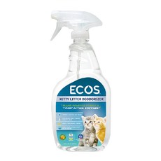 ECOS 天然貓砂環境除臭劑，650ml，添加酵素配方，有效分解貓砂異味, 1瓶
