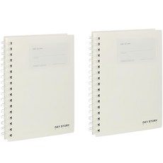 Day Story 5000 A5 袖珍 PP 彈簧筆記本 150 張, 2個, 白色