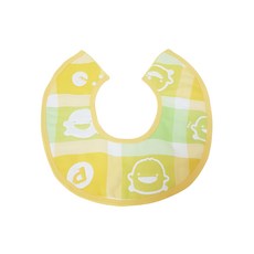 PiYOPiYO小鴨360度加大圍兜六層立體紗布呵護肌膚 透氣吸濕不悶熱 台灣製, 黃色, 1件