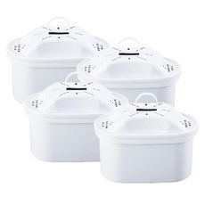 ALYA 歐漾 活性碳 無鈉離子樹脂濾芯 PI-3SC 濾水壺專用 4個, 白色