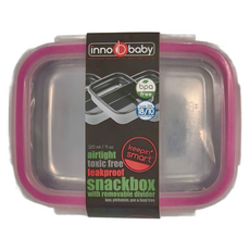 Inno Baby 不鏽鋼分隔便當盒, 320ml, 防漏, 附可拆卸分隔板, 粉色, 1個