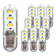 小麥購物 USB小夜燈 LED 3燈 Y039 10個, 白光