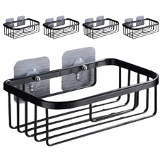 葉子小舖 衛生紙置物架, 太空鋁材質, 免打孔, 典雅黑, 5個