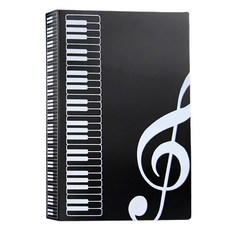 透明內頁袋 80頁160面 A4 樂譜文件夾 黑色, 1個