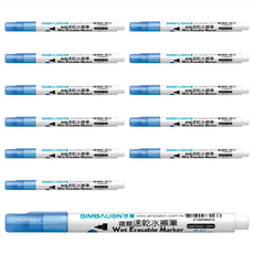 SIMBALION 雄獅 速乾水擦筆 WE-607, 藍色, 12支