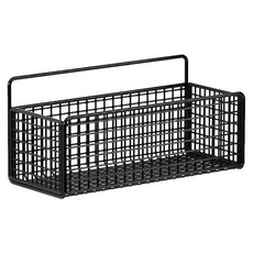 蕾林嚴選 免打孔壁掛式收納籃, 27 x 15.5 x 12cm(中號), 黑色, 1個