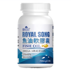 ROYAL SONG 御松田魚油軟膠囊，30顆，700mg，Omega-3高純度，維持健康機能, 1罐