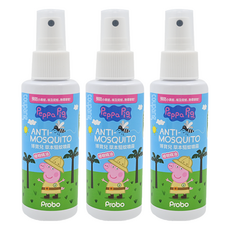Probo 博寶兒 草本驅蚊噴霧 佩佩豬, 含植物精油, 無DEET, 100ml, 3瓶