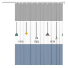 葉子小舖 加長浴簾 吊燈 200 x 180cm 時尚環保 PEVA材質 掛勾式安裝 浴室配件, 1個