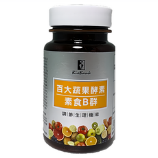 BioBank 大金宏醫 百大蔬果酵素素食B群, 0.5克/顆, 40顆/瓶, 30顆, 1瓶