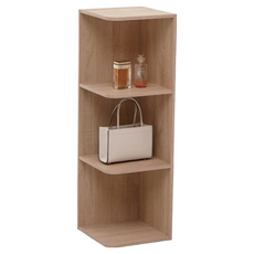 MIT日系風的三層角落收納櫃 經典橡木色 春日橡木色, 1組, 28.2 x 28.2 x 89cm