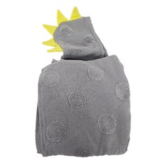 kontex 今治 純棉小恐龍連帽浴巾, 淺灰色, 1條
