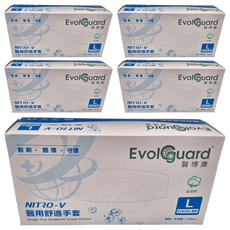 醫康 醫博康NITRO V醫用舒適手套 L 藍, 5盒