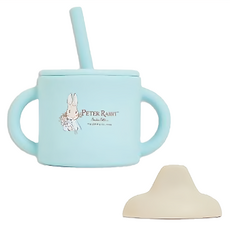 奇哥 比得兔矽膠喝水杯組, 蘇打藍, 1組, 180ml