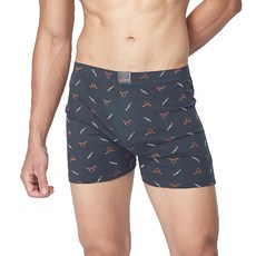 LIUKOO 煙斗 典雅彈性平口褲, 100%棉, L, 灰色