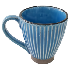 土物馬克杯 日本製, 藍釉, 1個
